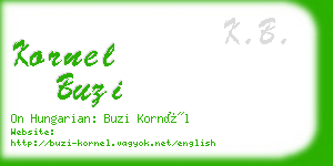 kornel buzi business card